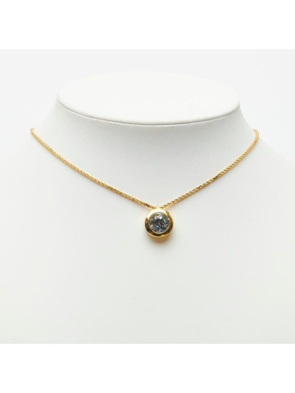 Dior Large Chain Pendant Necklace Gold Line Stone Plated - Picture 8 of 8